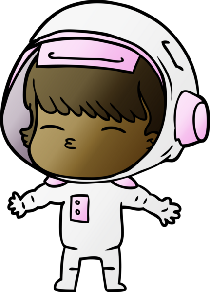Bir insan tarafından çizilmiş meraklı astronot çizgi filmi.