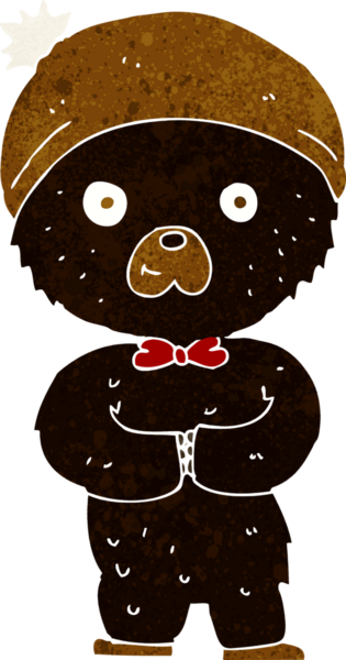 Bir insan tarafından çizilmiş küçük siyah ayı.