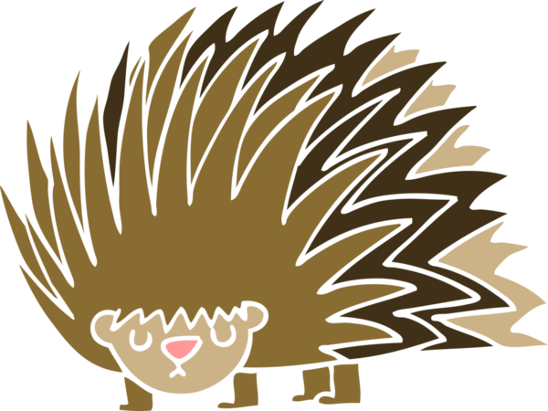 Bir insan tarafından çizilmiş çivili kirpi.