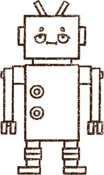 Bir insan tarafından çizilen Çılgın Robot Kömürü