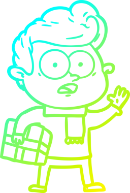 Bir insan tarafından çizilmiş soğuk çizgi çizgi film karakteri.