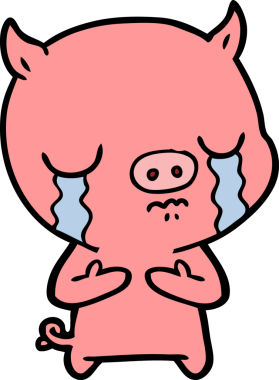 Bir insan tarafından çizilmiş domuz ağlaması.