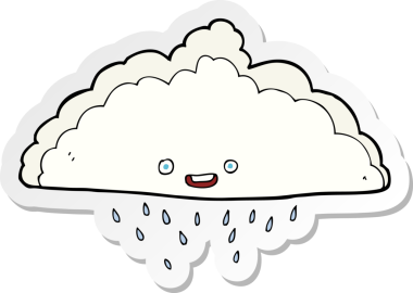 Bir insan tarafından çizilmiş karikatür yağmur bulutu etiketi