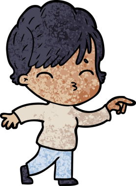 Bir insan tarafından çizilmiş bir çizgi film kadını.