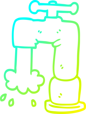 Bir insan tarafından çizilmiş bir karikatürün soğuk gradyan çizimi