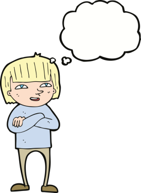 Bir insan tarafından çizilmiş düşünce baloncuğu olan mutlu bir insan çizgi filmi.