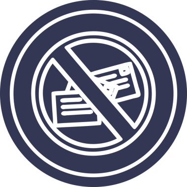 bir insan tarafından çizilmiş posta dairesel simgesi yok