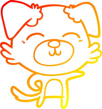 Bir insan tarafından çizilmiş çizgi film köpeğinin sıcak çizgi çizimi