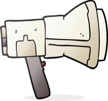 Bir insan tarafından çizilmiş serbest çizim megafon.