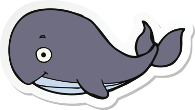 Bir insan tarafından çizilmiş bir balinanın çıkartması.