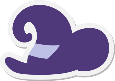 Bir insan tarafından çizilmiş ürkütücü cadı şapkası çıkartması.