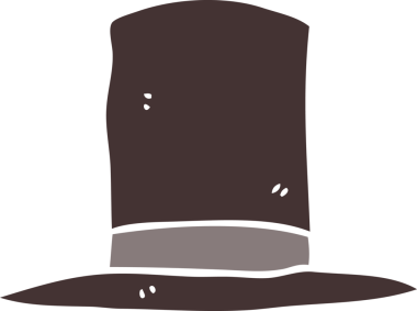 Bir insan tarafından çizilmiş karikatür silindir şapka.