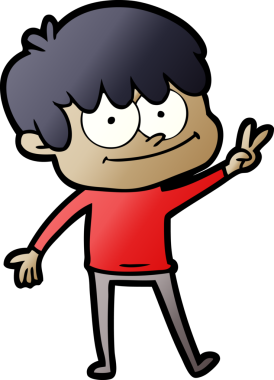 Bir insan tarafından çizilmiş mutlu çizgi film adamı.