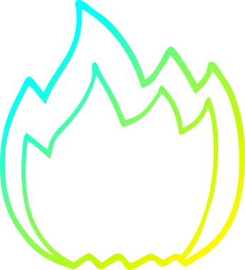 Bir insan tarafından çizilmiş bir çizgi filmin soğuk gradyan çizimi.