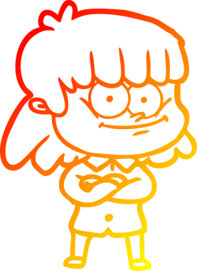 Bir insan tarafından çizilmiş gülümseyen bir karikatür çizimi