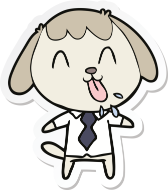 Bir insan tarafından çizilmiş şirin bir köpeğin çıkartması.