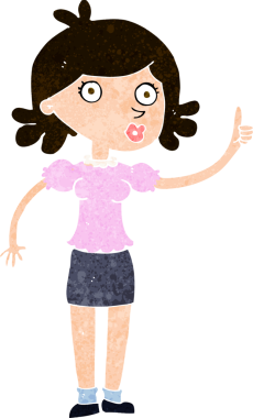 Bir insan tarafından çizilmiş bir fikri olan karikatür kadın.