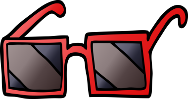 bir insan tarafından çizilmiş karikatür kare güneş gözlüğü.