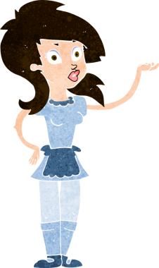 Bir insan tarafından çizilmiş güzel bir garson kız.