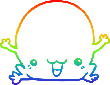 gökkuşağı gradyan çizgi çizimi bir insan tarafından çizilmiş bir kurbağa çizgi