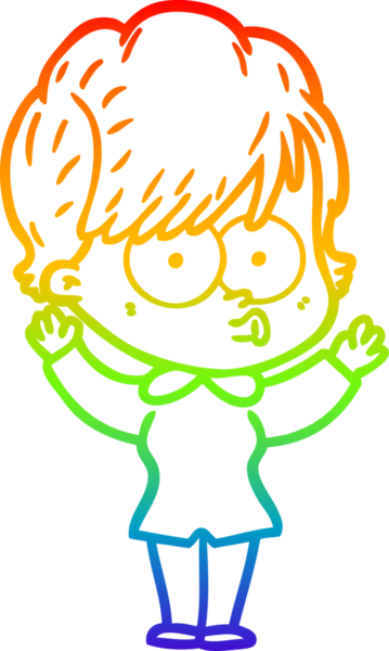 gökkuşağı gradyan çizimi bir insan tarafından çizilmiş bir karikatür kadın