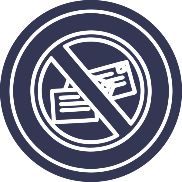 bir insan tarafından çizilmiş posta dairesel simgesi yok