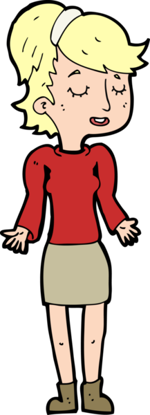 Bir insan tarafından çizilmiş omuz silken çizgi filmdeki kadın.