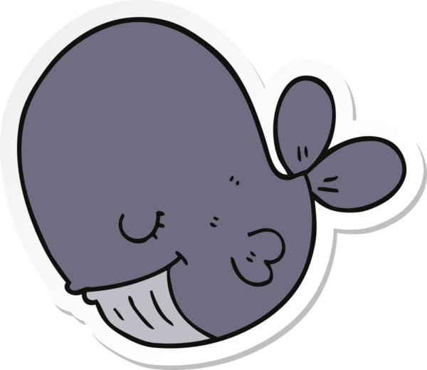 Bir insan tarafından çizilmiş bir balinanın çıkartması.