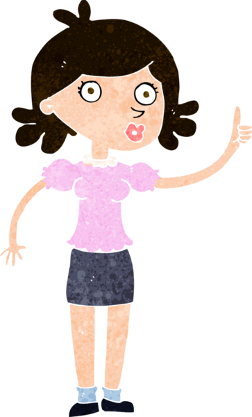 Bir insan tarafından çizilmiş bir fikri olan karikatür kadın.