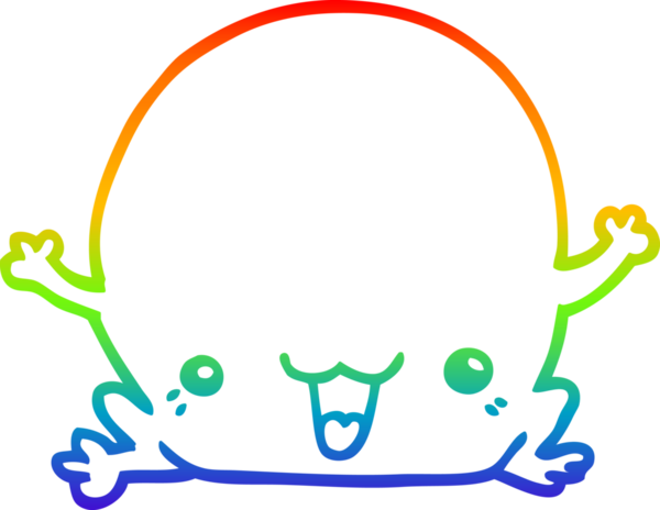 gökkuşağı gradyan çizgi çizimi bir insan tarafından çizilmiş bir kurbağa çizgi