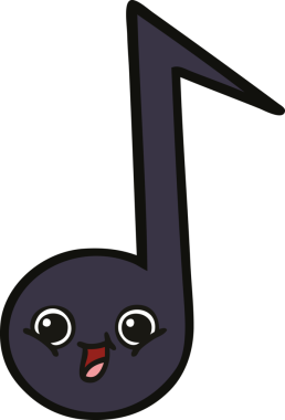 Bir insan tarafından çizilmiş güzel bir nota karikatürü.