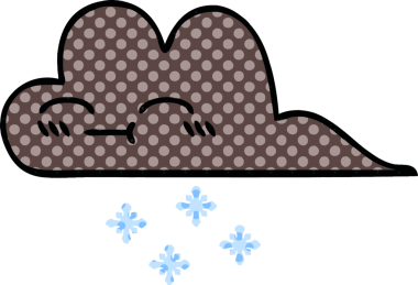 Bir insan tarafından çizilmiş fırtına kar bulutu çizgi filmi.