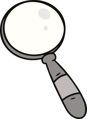 Bir insan tarafından çizilmiş bir büyüteç karalaması.