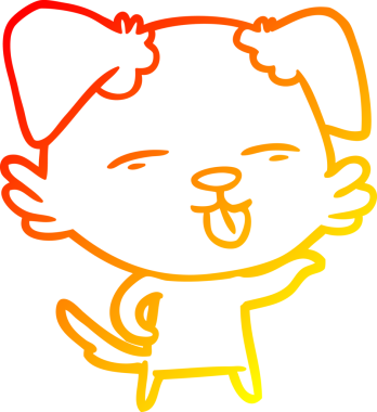 İnsan tarafından çizilmiş bir çizgi film köpeğinin sıcak çizgi çizimi.