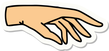 Bir insan tarafından çizilmiş geleneksel bir el dövmesi çıkartması.