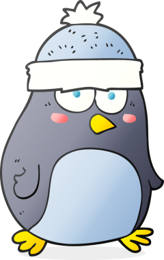 Bir insan tarafından çizilmiş serbest çizim penguen.