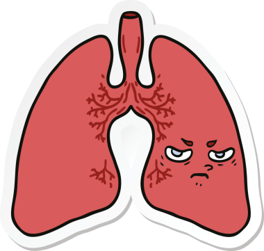 Bir insan tarafından çizilmiş bir karikatür akciğerinin çıkartması.