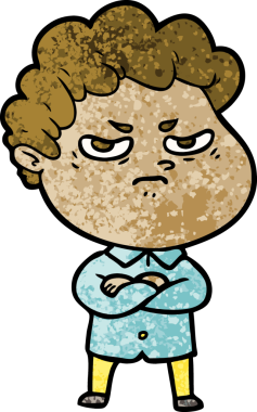 Bir insan tarafından çizilmiş kızgın bir adam.