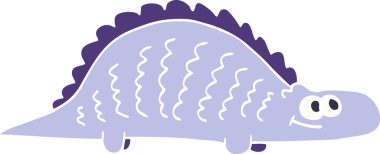 Bir insan tarafından çizilmiş tarih öncesi dinozor karalaması.