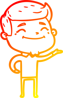 Bir insan tarafından çizilmiş mutlu bir çizgi film karakteri çizimi.