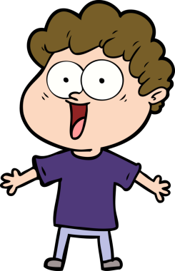 Bir insan tarafından çizilmiş mutlu bir adam.