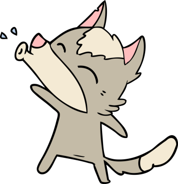 Bir insan tarafından çizilmiş uluyan kurt çizgi filmi.