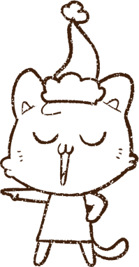 Noel Kedi Kömürü Bir insan tarafından çizilmiş