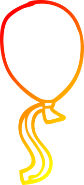 Bir insan tarafından çizilmiş bir çizgi balonun sıcak gradyan çizimi