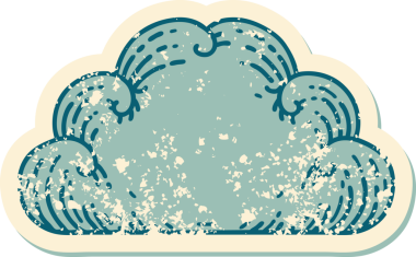 Bir insan tarafından çizilmiş bir bulutun sembolik depresif dövme şekli