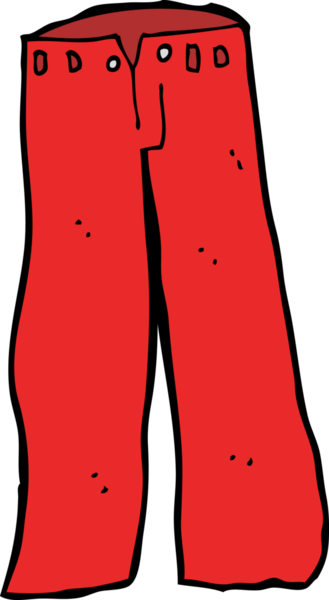 Bir insan tarafından çizilmiş kırmızı pantolon.