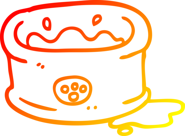 Bir insan tarafından çizilmiş çizgi film evcil hayvan kasesinin sıcak çizgi çizimi