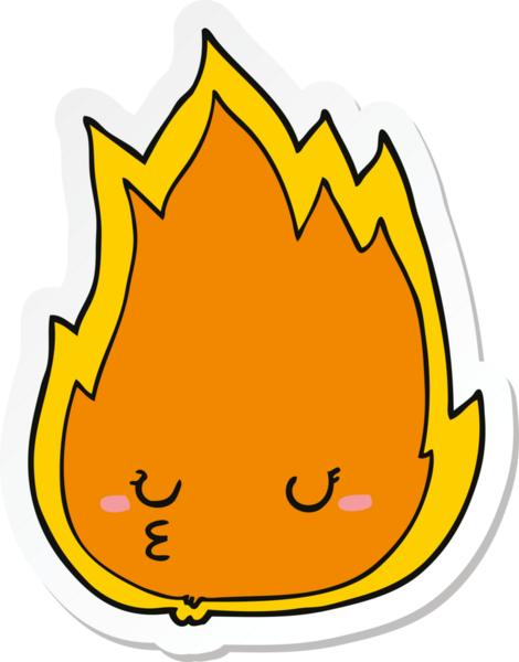 Bir insan tarafından çizilmiş şirin bir çizgi film çıkartması.