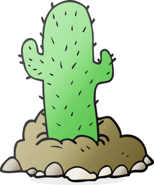 Bir insan tarafından çizilmiş karikatür kaktüsü.