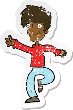 Bir insan tarafından çizilen mutlu adamın çizdiği çizgi filmin gerilimli yapıştırması.